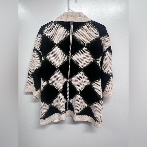 Zara Cream and Black Knit Cardigan - Picture 4 of 7